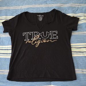 True Religion Black Graphic Short Sleeve Tee